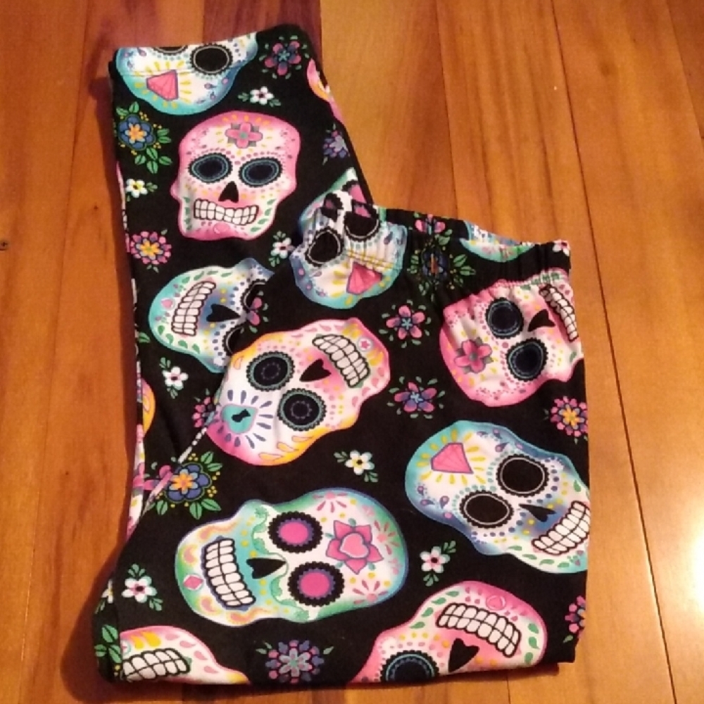 No Boundaries Large (11-13) Girls Skulls Lightweight Fleece Pajama Pants